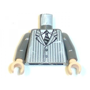 dark bluish gray torso suit pinstripe jacket and striped tie pattern dark bluish gray arms light nougat hands