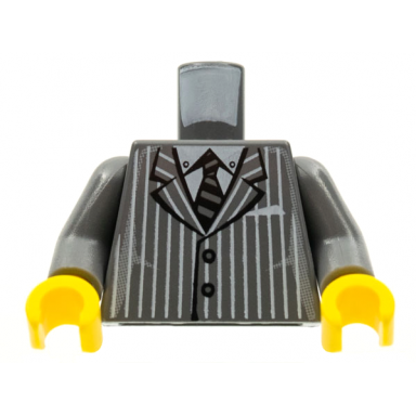 dark bluish gray torso suit pinstripe jacket and striped tie pattern dark bluish gray arms yellow hands
