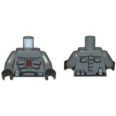 dark bluish gray torso space police 3 officer pattern dark bluish gray arms black hands