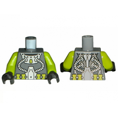 dark bluish gray torso atlantis diver two hoses pattern lime arms black hands