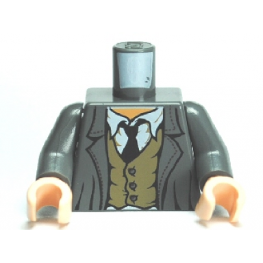 dark bluish gray torso harry potter jacket with rumpled vest and tie pattern dark bluish gray arms light nougat hands
