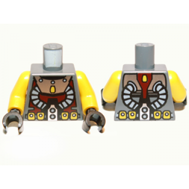 dark bluish gray torso atlantis diver two hoses and yellow belt pattern yellow arms black hands