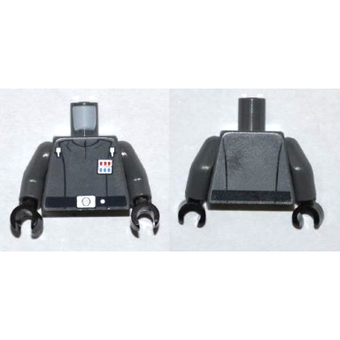 dark bluish gray torso sw imperial officer 1 commander with black belt pattern dark bluish gray arms black hands