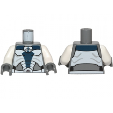 dark bluish gray torso sw umbaran soldier armor pattern white arms dark bluish gray hands