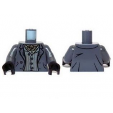 dark bluish gray torso jacket and striped shirt with dark tan bandana pattern dark bluish gray arms black hands