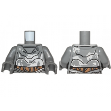 dark bluish gray torso sw ra-7 with peeling paint pattern dark bluish gray arms dark bluish gray hands