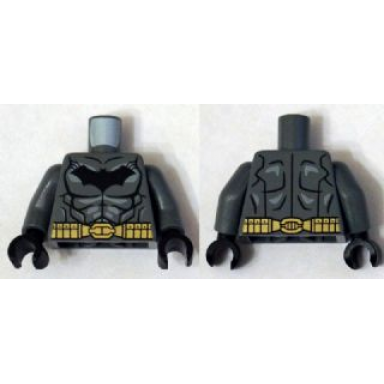 dark bluish gray torso batman logo with muscles light bluish gray shadow and gold belt pattern dark bluish gray arms black hands