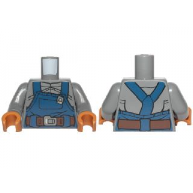 dark bluish gray torso overalls dark blue rumpled with reddish brown belt pattern sw ugnaught dark bluish gray arms medium nougat hands
