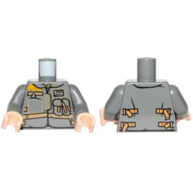 dark bluish gray torso sw jacket with dark tan belts and pockets pattern rebel trooper dark bluish gray arms light nougat hands