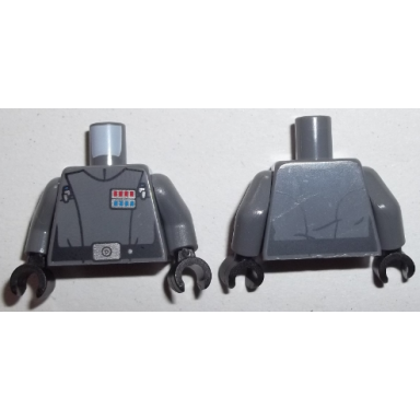 dark bluish gray torso sw imperial officer 14 colonel pattern dark bluish gray arms black hands