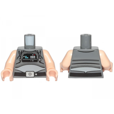 dark bluish gray torso sw pilot with pearl dark gray vest and black front panel pattern light nougat arms light nougat hands
