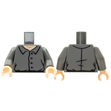 dark bluish gray torso shirt with 4 buttons light nougat neck pattern dark bluish gray arms light nougat hands