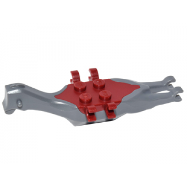 dark bluish gray dinosaur body pteranodon 4 studs 6 clips with fixed dark red top