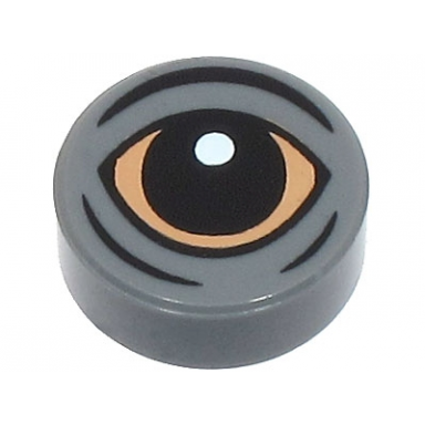 dark bluish gray tile round 1 x 1 with black and nougat blurrg eye pattern