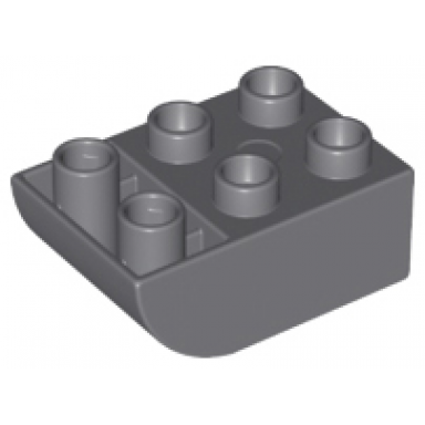dark bluish gray duplo brick 2 x 3 slope curved inverted