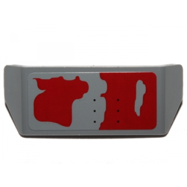 dark bluish gray vehicle spoiler with bar handle with worn dark red patches pattern model left side sticker - set 75099