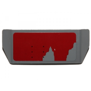 dark bluish gray vehicle spoiler with bar handle with worn dark red patches pattern model right side sticker - set 75099