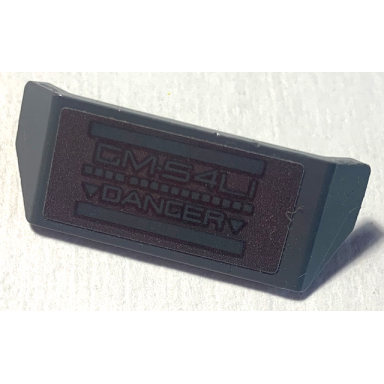 dark bluish gray vehicle spoiler with bar handle with gm-54li and danger pattern sticker - set 70613