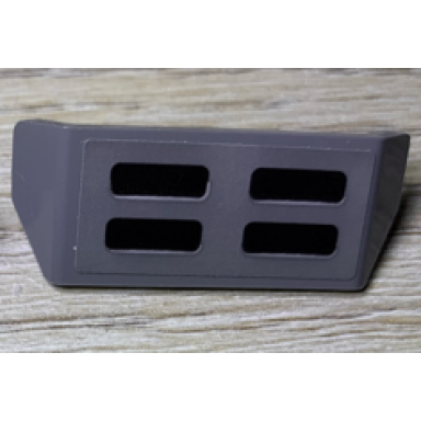dark bluish gray vehicle spoiler with bar handle with black grille with 4 air vent holes pattern sticker - set 75894