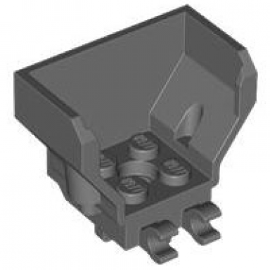 dark bluish gray cockpit 4 x 2 x 3 with pin hole and 2 clips