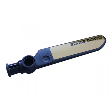 dark bluish gray technic rotor blade small with axle and pin connector end with black roger dubuis on gold background pattern on both sides stickers - set 76899