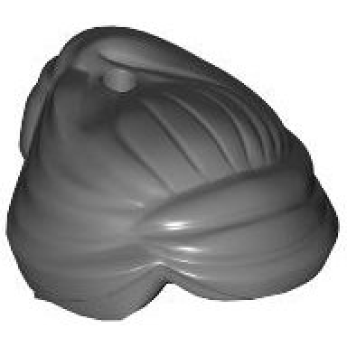 dark bluish gray minifigure hair female swept back into bun hole on top