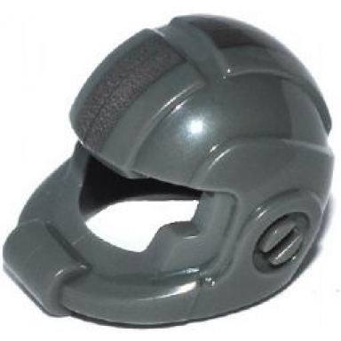 dark bluish gray minifigure headgear helmet space with open visor large and silver stripe pattern