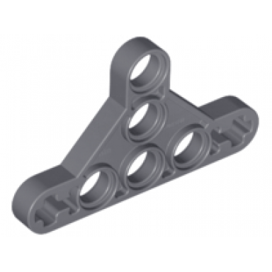 dark bluish gray technic liftarm modified triangle thin 3 x 5 with short supports