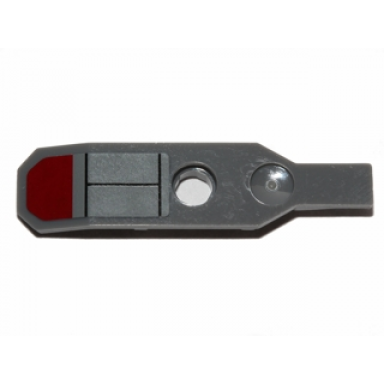 dark bluish gray minifigure utensil ski without hinge with black lines and dark red hexagonal pattern sticker - set 75012