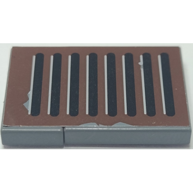 dark bluish gray stickered assembly 3 x 2 with shutter pattern sticker - set 6210 - 1 tile 1 x 2 1 tile 2 x 2