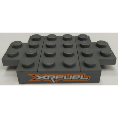 dark bluish gray stickered assembly 6 x 4 x 2 3 with xrfuel pattern on both sides stickers - set 8154 - 1 plate 2 x 4 1 plate 4 x 4 4 plate 2 x 2 corner