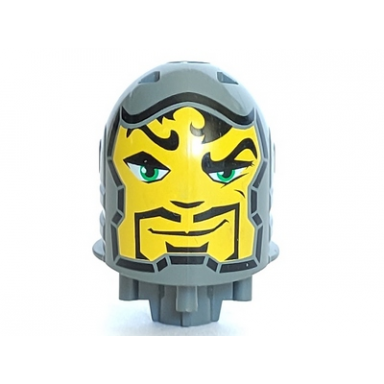 dark bluish gray large figure head with rascus pattern