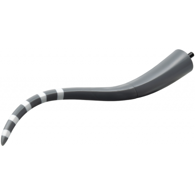dark bluish gray dinosaur tail titanosaurus with black rotation joint pin and flexible rubber extension with 5 white stripes pattern