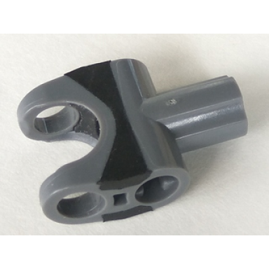 dark bluish gray technic axle connector 2 x 3 with ball joint socket and axle socket with molded black rubber insert pattern