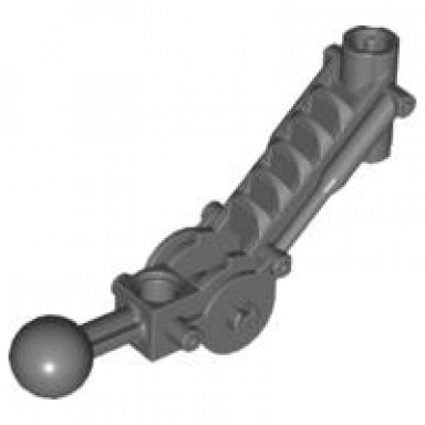 dark bluish gray bionicle ball joint 5 x 7 arm with dual axle hole at 90 degrees