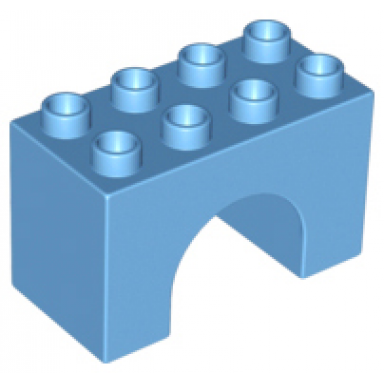 medium blue duplo brick 2 x 4 x 2 arch
