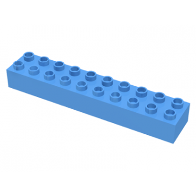 medium blue duplo brick 2 x 10