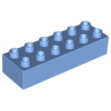 medium blue duplo brick 2 x 6