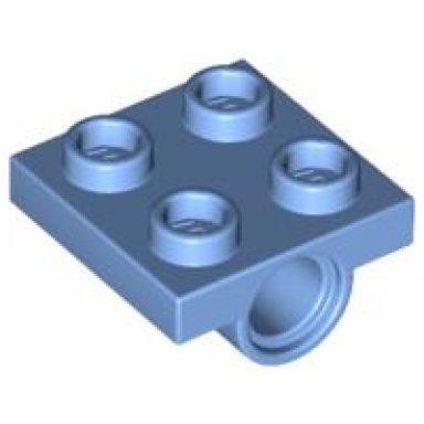 medium blue plate modified 2 x 2 with pin hole