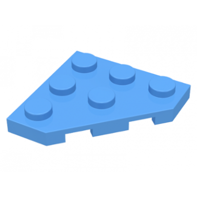 medium blue wedge plate 3 x 3 cut corner