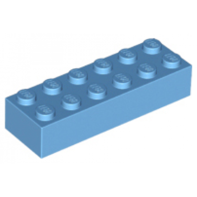 medium blue brick 2 x 6