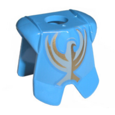 medium blue minifigure armor breastplate with leg protection with jayko gold hawk pattern