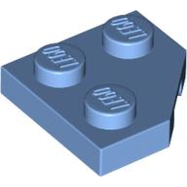 medium blue wedge plate 2 x 2 cut corner
