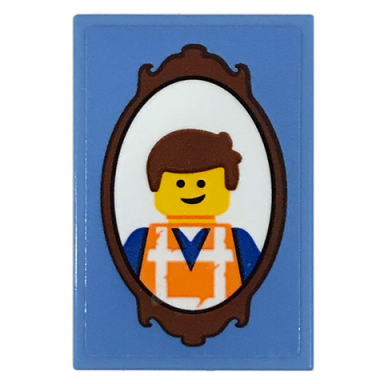 medium blue tile 2 x 3 with framed emmet picture pattern sticker - set 70831