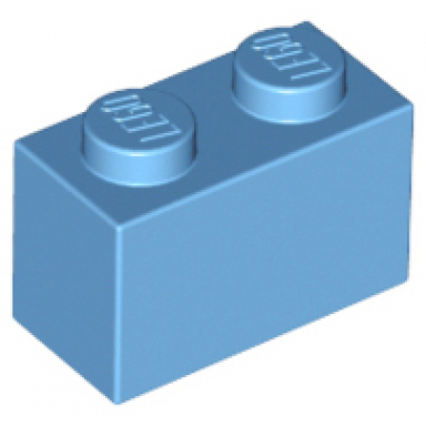 medium blue brick 1 x 2