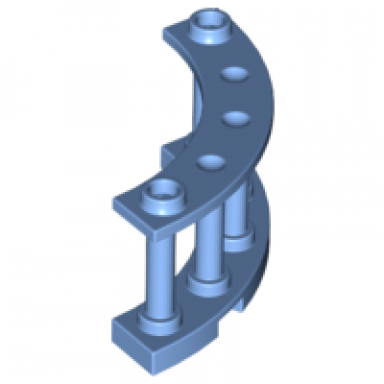 medium blue fence 4 x 4 x 2 quarter round spindled with 2 studs