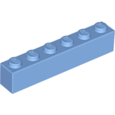 medium blue brick 1 x 6