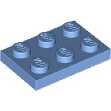 medium blue plate 2 x 3