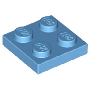 medium blue plate 2 x 2