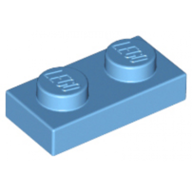 medium blue plate 1 x 2